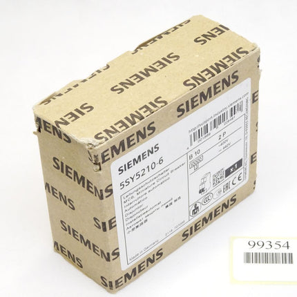 Siemens 5SY5210-6 Leitungsschutzschalter B10 2P / Neu OVP