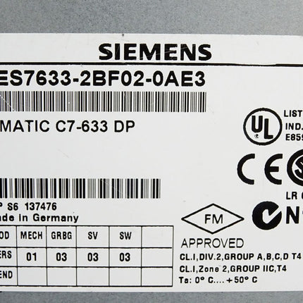 Siemens Panel C7-633 DP 6ES7633-2BF02-0AE3 6ES7 633-2BF02-0AE3