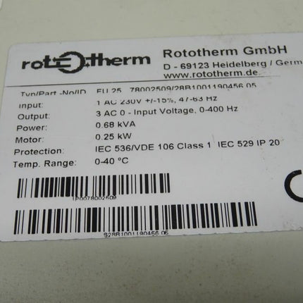 Rototherm FU25 / GEA Frequenzumrichter / 230V/ 0,25KW