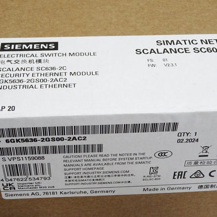 Siemens Scalance SC600 SC636-2C 6GK5636-2GS00-2AC2 / Neu OVP versiegelt