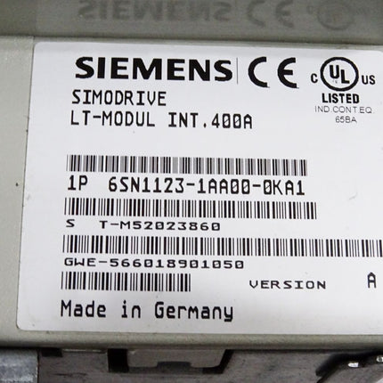 Siemens Simodrive LT-Modul INT.400A 6SN1123-1AA00-0KA1 Version A