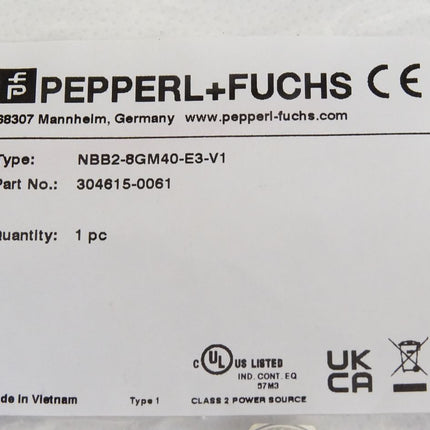 Pepperl+Fuchs 304615-0061 Induktiver Sensor NBB2-8GM40-E3-V1 / Neu OVP