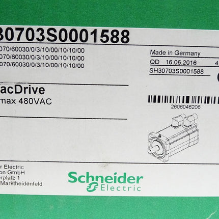 Schneider Electric Servomotor SH30703S0001588 SH3 070 SH070/60030/0/3/10/00/10/10/00 6000-8000rpm 1.45kW