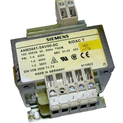 SIEMENS TRANSFORMER 4AM3441-5AV00-0C / 380/400/420V  / 50/60 Hz SIDAC T