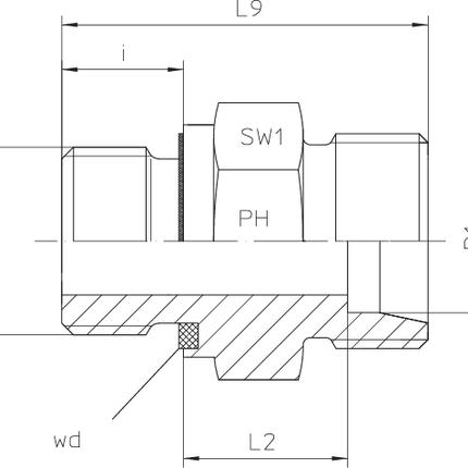 PH GE-LR-42-G 1 1/4"-wd Gerader Adapter 433308