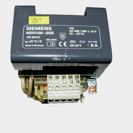 SIEMENS Simatic Trafo 4AV4106-2AB 400/230V 15V / GLEICHRICHTERGERAET / 1-Phase