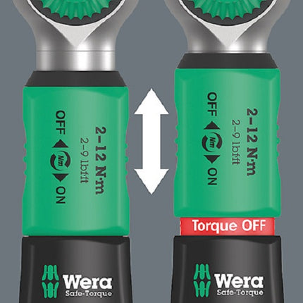 Wera 05075801001 Safe-Torque A2 Drehmomentschlüssel 1/4"-Sechskantantrieb 2-12Nm