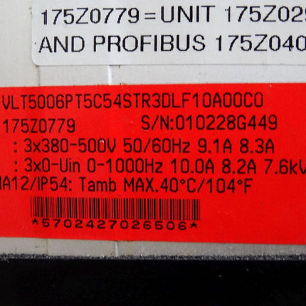 Danfoss 175Z0779 VLT5006PT5C54STR3DLF10A00C0 Frequenzumrichter 4kW