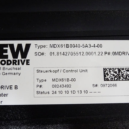 SEW Eurodrive Umrichter 4kW MDX61B0040-5A3-4-00 Steuerkopf MDX61B-00 08243492 MDX60A0040-5A3-4-00 08227209