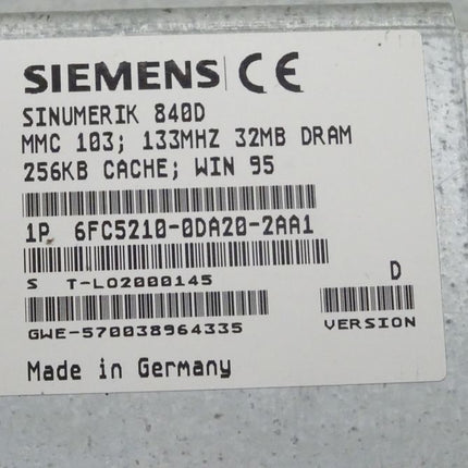 Siemens 840D 6FC5203-0AB10-0AA1 +  6FC5247-0AA36-0AA1+ 6FC5210-0DA20-2AA1 OP31