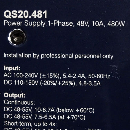 Puls QS20.481 Power Supply 1-Phase 48V 10A 480W