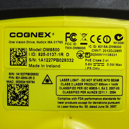 Cognex DM8500 825-0137-1R 821-0053-2R Barcodescanner - Neuwertig