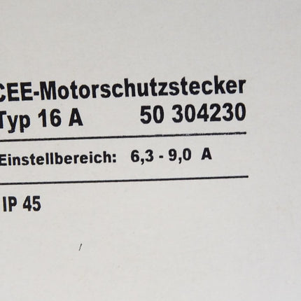 Nolta CEE-Motorschutzstecker 50304230 6.3-9.0A / Neu OVP