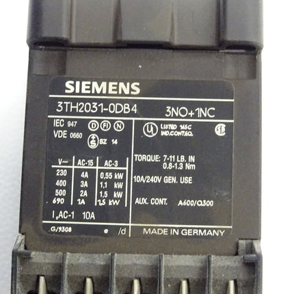 Siemens 3TH2031-0DB4 / 3TH2 031-0DB4 / Hilfsschütz  / 3NO+1NC