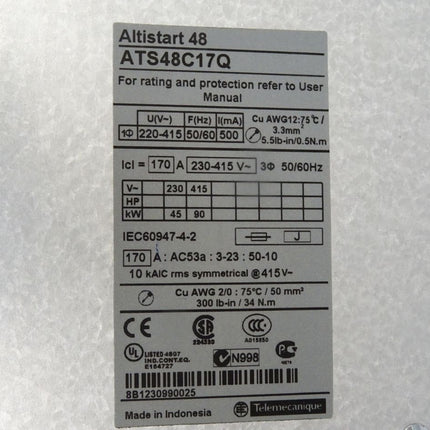 Schneider Electric Altistart 48 ATS48C17Q Sanftanlasser