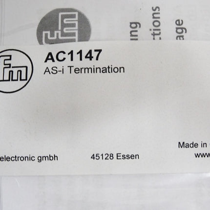 Ifm electronic AC1147 / AS-i Termination  Passiver Busabschluss / Neu OVP