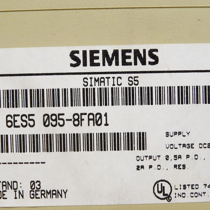 Siemens Simatic S5-95F 6ES5095-8FA01 6ES5 095-8FA01