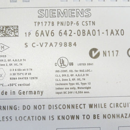 Siemens Backcover Rückschale Panel TP177B PN/DP-6 CSTN 6AV6642-0BA01-1AX0 6AV6 642-0BA01-1AX0