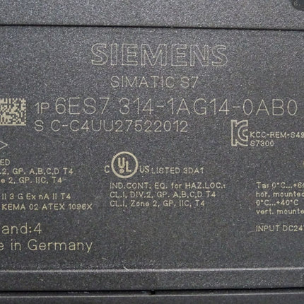 Siemens S7-300 CPU314 6ES7314-1AG14-0AB0 6ES7 314-1AG14-0AB0