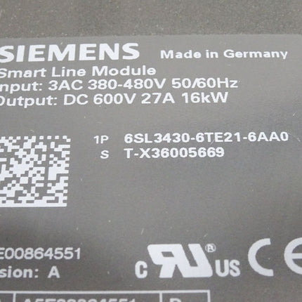 Siemens Sinamics Smart Line Module 6SL3430-6TE21-6AA0