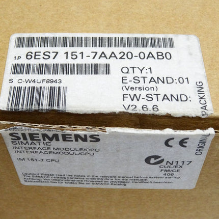 Siemens IM151-7 CPU 6ES7151-7AA20-0AB0 6ES7 151-7AA20-0AB0 Neu OVP