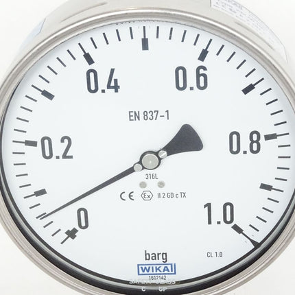 Wika Manometer nach EN 837-1 mit angebautem Druckmittler 0...+1 barg / 9226.01 990.26 / Neu