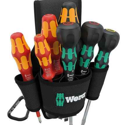 Wera 05136033001 9621 Gürteltasche Set 2 Schraubendreher-Satz 8-teilig Ball-Grip