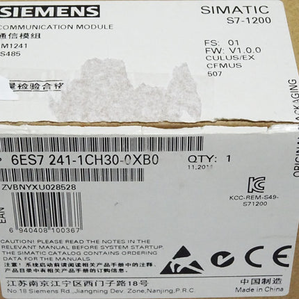 Siemens S7-1200 CM1241 6ES7241-1CH30-0XB0 6ES7 241-1CH30-0XB0 / Neu OVP