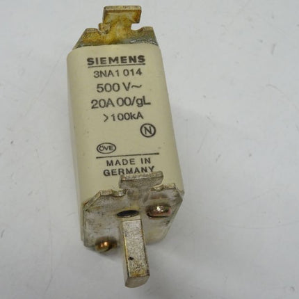 Siemens 3x NH00 Sicherung 20A 3NA1014 / 500V neu-OVP