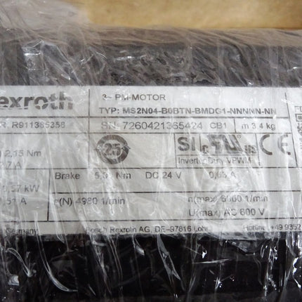 Rexroth Servomotor R911385358 MS2N04-B0BTM-BMDG1-NNNNN-NN 6000/min / Neu OVP