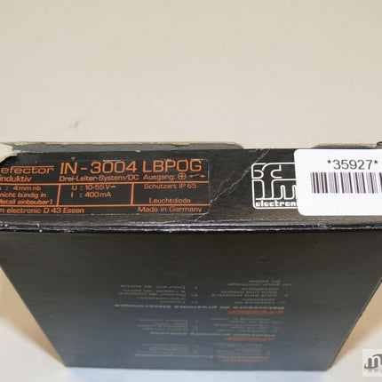 NEU OVP IFM Electronic IN3004-LBPOG Induktiver Sensor IN 3004-LBPOG