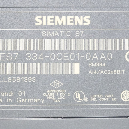 Siemens S7-300 SM334 6ES7334-0CE01-0AA0 6ES7 334-0CE01-0AA0