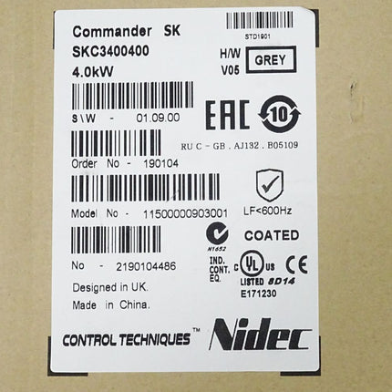 Nidec Control Techniques SKC3400400 4.0kW Commander SK / Neu OVP