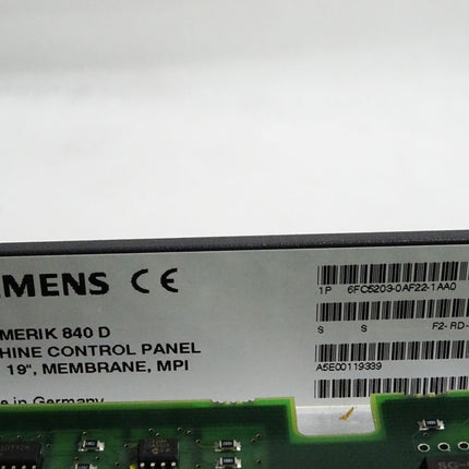 Siemens 6FC5203-0AF22-1AA0 Maschinensteuertafel - Membrane erneuert