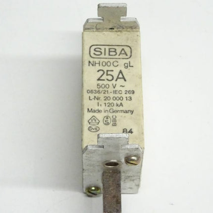 SIBA 2000013 Sicherung NH00C / 25A / 500V / 20 000 13