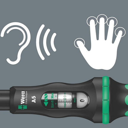 Wera 05075604001 Click-Torque A 5 Drehmomentschlüssel mit Umschaltkn. 2,5-25Nm