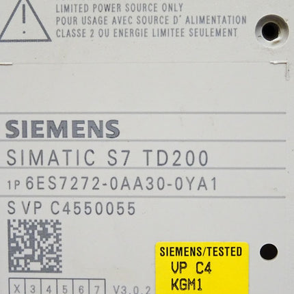 Siemens Front + Backcover TD200 Panel 6ES7272-0AA30-0YA1