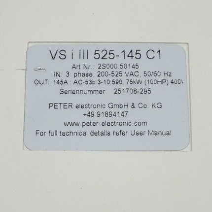 PETER electronic VS i III 525-145 C1 / 2S000.50145