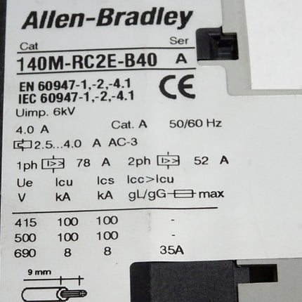 Allen Bradley 140M-RC2E-B40 Motorschutzschalter / Unbenutzt