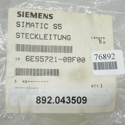 Siemens SIMATIC S5 6ES5721-0BF00 Steckleitung (5 Meter) 6ES5 721-0BF00 - NEU