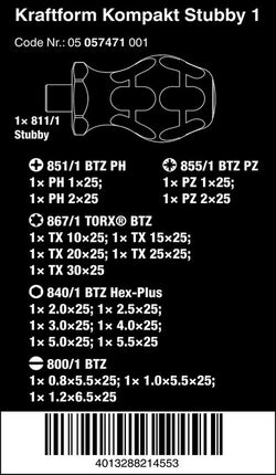 Wera 05057471001 Kraftform Kompakt Stubby 1