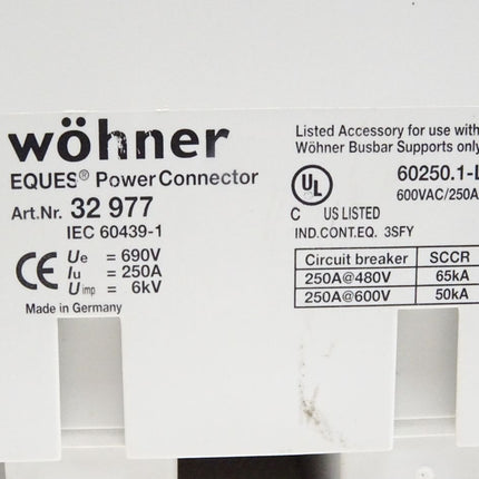 Wöhner 32977 EQUES Sammelschienenadapter 250 A