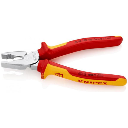 Knipex 02 06 200 Kraft-Kombizange VDE 200mm 0206200 mit Mehrkomponenten-Hüllen