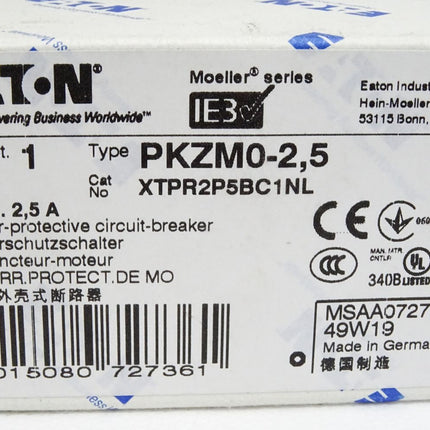 Eaton Moeller series PKZM0-2,5 XTPR2P5BC1NL / Neu OVP