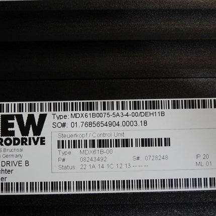 SEW Movidrive B Umrichter MDX61B0075-5A3-4-00/DEH11B MDX61B-00/0T 08249571 MDX60A0074-5A3-4-00 08239290 7.5kW