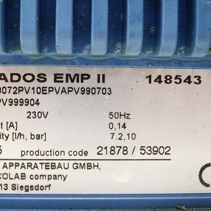 Lang Apparatebau Dosierpumpe Elados EMP II E4000072PV10EPVAPV990703 148543 7.2l/h 10bar