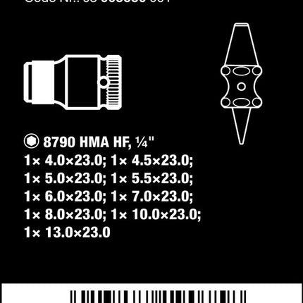 Wera 05003880001 Zyklop Steckschlüsseleinsatz-set 11tlg. Belt A1 1/4"