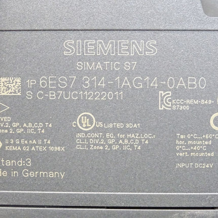 Siemens S7-300 CPU314 6ES7314-1AG14-0AB0 6ES7 314-1AG14-0AB0