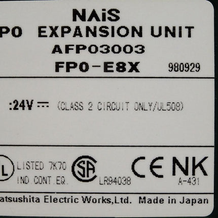 Panasonic NAiS Expansion Unit FP0 AFP03003 FP0-E8X