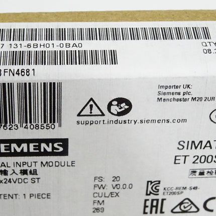 Siemens ET200SP 6ES7131-6BH01-0BA0 6ES7 131-6BH01-0BA0 / Neu OVP versiegelt